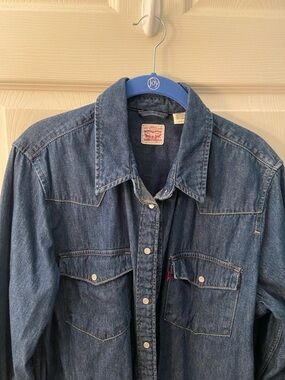Levi's Indigo Blue Denim Button-Front Western Shirt